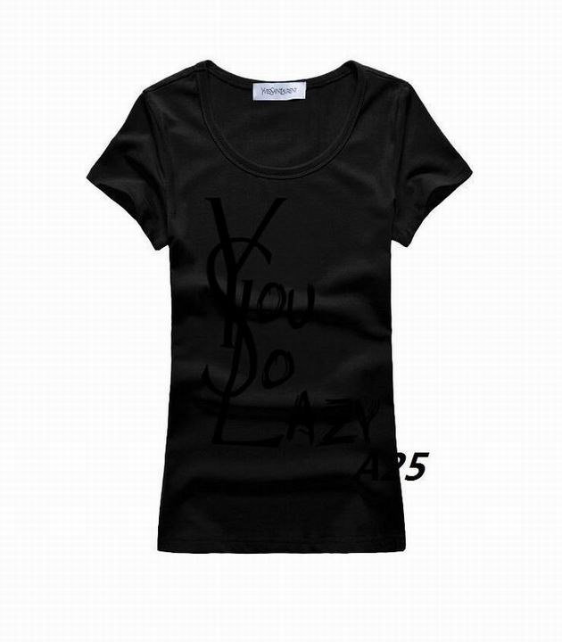 YSL short round collar T woman S-XL-030
